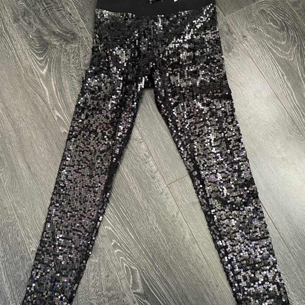Black sequin leggings